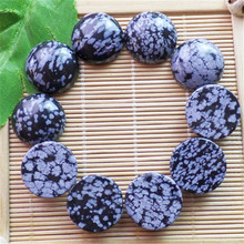 (10 pieces/lot)  Wholesale Natural Snowflake Obsidian Round CAB CABOCHON 20x6mm Free Shipping Fashion Jewelry ZY3368 2024 - buy cheap