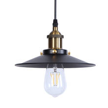Черный американский Железный светодиодный подвесной светильник, промышленный винтажный креативный ретро-Лофт-бар, подвесной светильник, лампа для ресторана E27 RPL0018 2024 - купить недорого