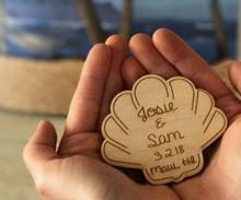 personalize engraved wood Sea Shell ocean WeddingSave the Date Magnets bridal shower party favors company gifts invitations 2024 - buy cheap