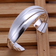 Silver color exquisite luxury gorgeous fashion  bracelet noble open bangle charm Silver jewelry preferred birthday gift B044 2024 - buy cheap