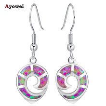 Silver Stamped earrings for women Special design Drop Earrings for women Purple Fire Opal Health Fashion Jewelry OE396A 2024 - buy cheap