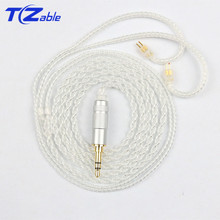 Cable de Reparación de auriculares 6N de 0,78 pines para bricolaje, Cable de cobre y cristal plateado de 3,5mm con enchufe equilibrado, auriculares Hifi con Cable actualizado 2024 - compra barato