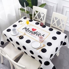 New product High end Modern Kitchen Waterproof Table Cloth Dining Room Ink point Printing Table Cover Banquet Home Decoration #/ 2024 - buy cheap