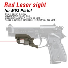 PPT  M92 Red Laser Sight Device With Lateral Grooves For Beretta Model 92 96 M9 Hunting Pistol Black Tan Color  OS20-0020 2024 - buy cheap