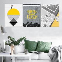 Quadro de pintura abstrata nórdica, poster artístico para parede, padrão geométrico, pintura moderna em tela para decoração de sala de estar, sem moldura 2024 - compre barato
