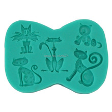 Moldes de silicona para pasta, forma de gato Americana, jabón para hornear, Color verde 2024 - compra barato