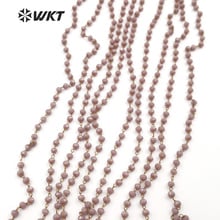 WT-RBC054 WKT Pale pinkish gray color rosary chains 10 meters a lot faceted crystal beads & brass wire wrapped nontarnishable 2024 - buy cheap