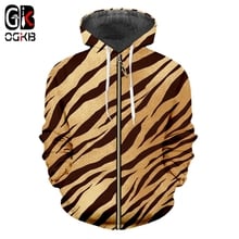 OGKB Men Fashion Stripes Long Sleeve Zip Hoodies Black White Leopard Print 3D Printed Plus Size 5XL Man Leisure Zipper Coat 2024 - buy cheap