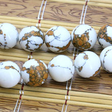 New White Tiger skin Turkey Stone round loose beads 14mm DIY  15" women hot sale jewelry making design wholesale 2024 - buy cheap