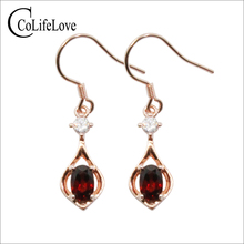 CoLife Jewelry 925 Silver Garnet Eardrop for Daily Wear 100% Natural Garnet Dangler Sterling Silver Garnet Jewelry 2024 - buy cheap