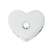 100 шт./лот 8 мм One Rhinestone Heart Slide Charm подходит для 8 мм DIY шлепанцы браслет 2024 - купить недорого