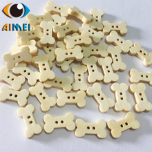 100Pcs/Lot Diy Children Cartoon Wood Buttons For Natural Color Bone Shape Clothing Button Sewing Decorative Accessories 2024 - buy cheap