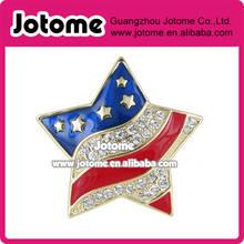 50pcs/lot Grand American Flag Star Rhinestone Brooch Pin 2024 - buy cheap