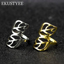 Crossed Leaves Stainless Steel Rings for women 2018 New Designed Fashion Jewelry 2024 - buy cheap