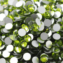Free Shipping One Bag Crystal Olivine Flat-back Crystal Glass Nail Rhinestone Nail Art RS-12 2024 - buy cheap