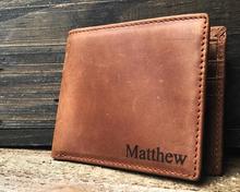 Personalized names Mens Wallet Leather Groomsmen husband Valentine's father's day boyfriend gifts Mens Wallets birthday gifts 2024 - buy cheap