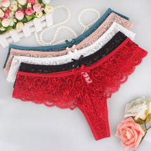 Fashion Sexy Women Ladies Lace V-string Briefs Panties Thongs G-string Lingerie Underwear Low-Rise Black Red White 2024 - buy cheap