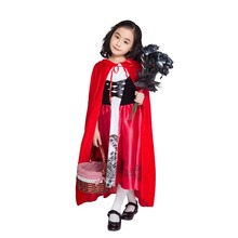 2019 New Little Red Riding Hood Costume Little Queen Dress Halloween Cosplay Uniform Child Girl Cosplay Costume With red Cape 2024 - buy cheap