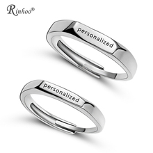 RINHOO 2p Stainless Steel Personality Rings For Women Men Jewelry Engraved Name Letters Word Rings Valentine's Day Gift 2024 - buy cheap