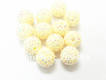 20mm 100PCS Cream/ IvoryAB Resin Rhinestone Ball Beads,Chunky Beads For Kids  Jewelry Making 2024 - buy cheap