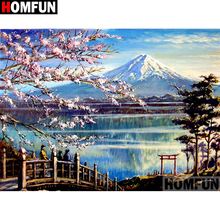 Homfun quadrado completo/broca redonda 5d diy pintura diamante "paisagem cenário" bordado ponto cruz 3d casa decoração presente a12995 2024 - compre barato