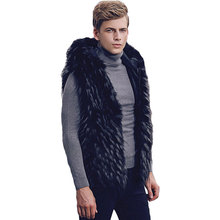 Colete de pele masculino, jaqueta de pelúcia de inverno cardigã de tamanho grande com tamanhos grandes 2024 - compre barato