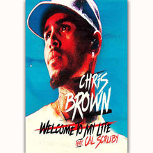 Novo chris brown personalizado rap music cover-seda arte cartaz adesivo de parede decoração presente 2024 - compre barato