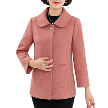 Chaqueta de lana corta para mujer de mediana edad, abrigo de lana, alta calidad, informal, de talla grande, F248, 2019 2024 - compra barato