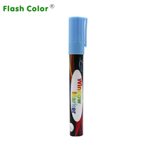Flashcolor-rotulador oblicuo borrable azul, marcador fluorescente de neón, tiza líquida de 6mm, bolígrafos de vidrio para ventana LED 2024 - compra barato