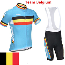 Team Belgium summer Short sleeve Cycling jersey Belgian flag breathable bike clothing MTB Ropa Ciclismo Bicycle maillot GEL PAD 2024 - buy cheap