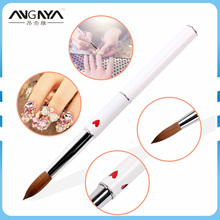 ANGNYA 1Pc Kolinsky Sable Acrylic Nail Art Brush 18# Round Head Form UV Gel Nail Brush With Red Heart Metal Handle Manicure Tool 2024 - buy cheap