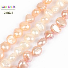 5-6mm Natural White Pink Freshwater Pearl Baroque Gem Irregular Beads Strand 15" for Bracelets Necklace Jewelry Making 2024 - buy cheap