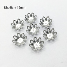 100pcs Vintage Filigree Metal Hollow Flower Spacer Beads End Caps Pendant DIY Charms Connectors Jewelry Findings HK184 2024 - buy cheap