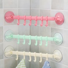 Lock-type powerful suction cup 6 even hook home wall bathroom plastic kitchen seamless six-ton towel hook 2024 - buy cheap