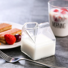 Creative 3D Glass Mini Carton Creamer Milk Cup for Breakfast Novelty Milk Coffee Juice Cup Crystal Container Box 2024 - buy cheap