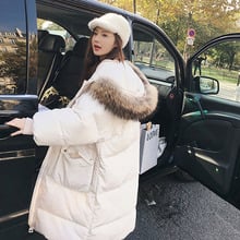 New Women's Cotton Coat Long Winter Coat Female Warm Wadded White Black Hooded Jacket Outerwear Parkas For Women Winter A578 2024 - buy cheap