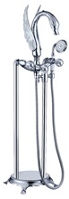 Floor standing chrome finish SWAN Bath shower Bathtub swan Faucet WITH Hand Shower Crystal Diverter 2024 - buy cheap