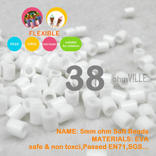 Hot Sale!!! 5mm Soft Flexible Ohm Beads ( White Id:38 ) 90 Colors For Choose Hama Beads Activity + Free Shipping 2024 - buy cheap