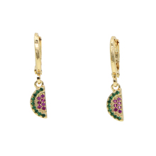 Pendientes con colgante de fruta, arcoíris, fruta, sandía, empedrado, verde, púrpura, CZ, cristal semicírculo, joyería Bardian para mujer y Niña 2024 - compra barato