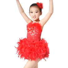 Menina camisola penas açúcar menina ballet tutu dança vestido cheers trajes de dança vestidos de festa 2024 - compre barato
