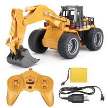 Huina 1530 1:18 RC  2.4G 6CH  Metal Excavator Remote Control Alloy  Truck RTR Gifts for Children's Day 2024 - buy cheap