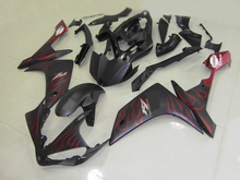 Kit de carenagem com molde de injeção para yamaha, yzfr1 07 08 yzf r1 2007 2008 yzf1000, abs com chamas pretas, conjunto + presentes, yy07 2024 - compre barato