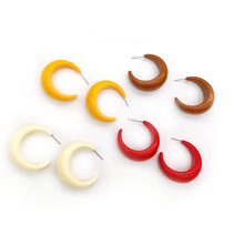 2019 New Cute Glossy Crescent Hoop Earrings Women Geometric Moons Acrylic Resin Stylish Earrings Acetate Jewelry Gift E19013 2024 - buy cheap