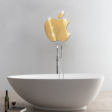 Espelho para parede de cristal da apple, criativo, diy, com três prateleiras, acrílico, para sala de casamento, cozinha e banheiro 2024 - compre barato