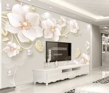 Bacaz 3D Mural Wallpaper Stereo Relief Flowers Jewelry Photo Wall Painting Living Room TV Sofa Background Wall Paper Home Decor 2024 - buy cheap