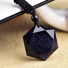 Wholesale Genuine Blue Sand Natural Stone Pendants Six Stars Pendant Energy Stone Sweater Chain Necklace Lovers Fashion Jewelry 2024 - buy cheap