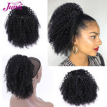 Coleta corta Afro rizada con cordón para mujer, pelo Natural afroamericano, pinza para el cabello, coletas con cordón 2024 - compra barato