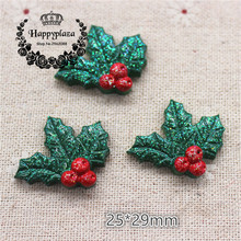 10pcs Cute Glitter Christmas Fruits Resin Flatback Cabochon Miniature Art Supply Decoration Charm Craft,25*29mm 2024 - buy cheap