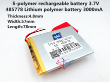 3,7 V 3000 mAh 485778 batería de polímero de litio de MP3 MP4 instrumentos de navegación juguetes pequeños y otros productos de batería Universal 2024 - compra barato