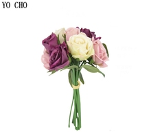 YO CHO seda Artificial flores rosa ramo para la boda decoración de calidad de China otoño peonía ramo de novia falsa flor 2024 - compra barato